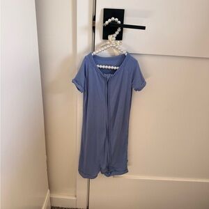 Little Sleepy Blue Short Sleeve Romper